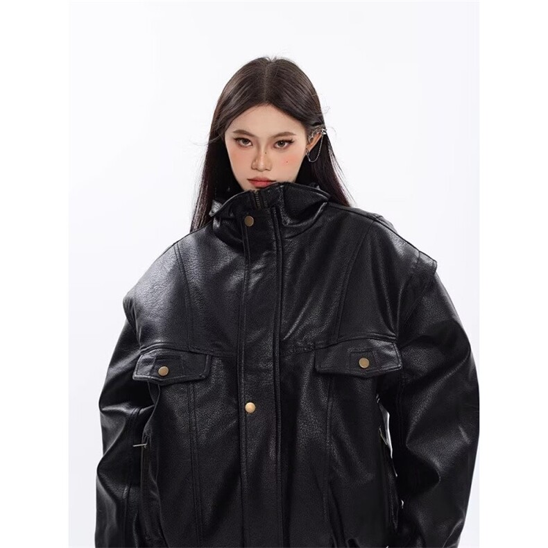 【升级款】高级感机车皮衣夹克男女外套PU皮飞行服Y10166-P85网图,男装夹克,电商B245