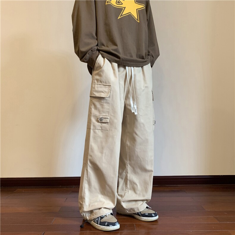新品秋冬美式工装裤子男潮牌直筒宽松阔腿裤束脚休闲裤KZ3001-P50,男装工装外套,星座222-7