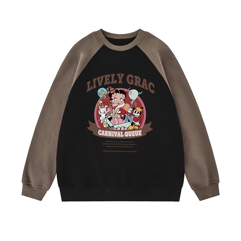 白底23新款秋季时尚百搭宽松字母印花潮流圆领卫衣WY16P48控68,男装卫衣,电商A247-1