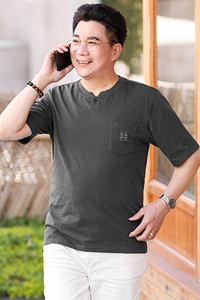 2023夏季新款男士短袖T恤中年休闲纯棉半袖男装宽松体恤衫上衣男图片