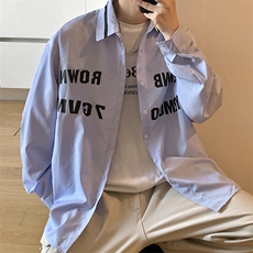 港风条纹长袖衬衫男大码情侣七分袖衬衫男长袖衬衣男CCS8018P45，男装衬衫，星座226-1