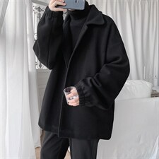 N2070/P75春装毛呢夹克男潮学生宽松休闲大码呢子外套夹克男控98图片