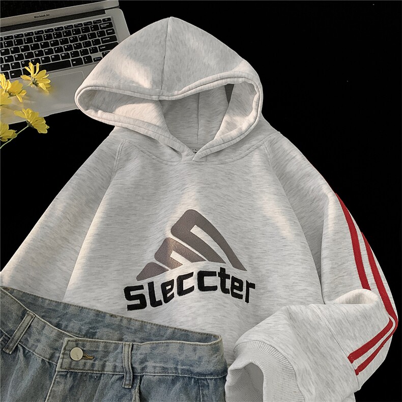 美式加绒连帽卫衣男女字母秋冬宽松情侣加厚D328-ZY017-P65,男装卫衣,电商D328