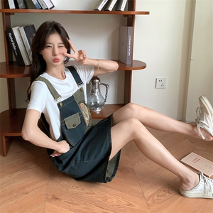盐甜系时尚小个子牛仔背带裙女2024夏季新款韩版连衣裙图片