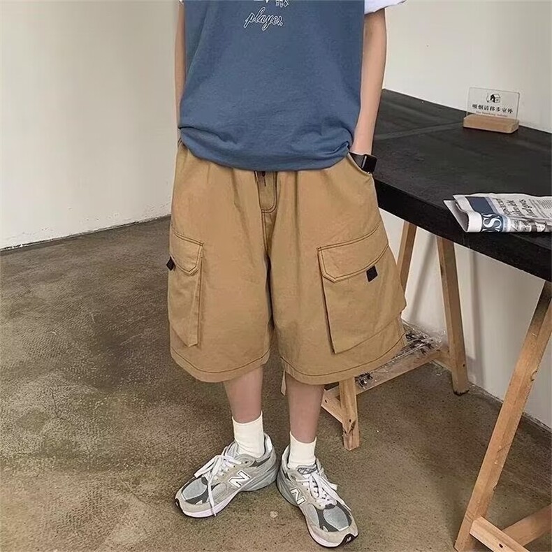 美式机能工装短裤男夏季薄款休闲五分裤运动潮牌中裤沙滩大裤衩子,男装牛仔裤,星座1210-1