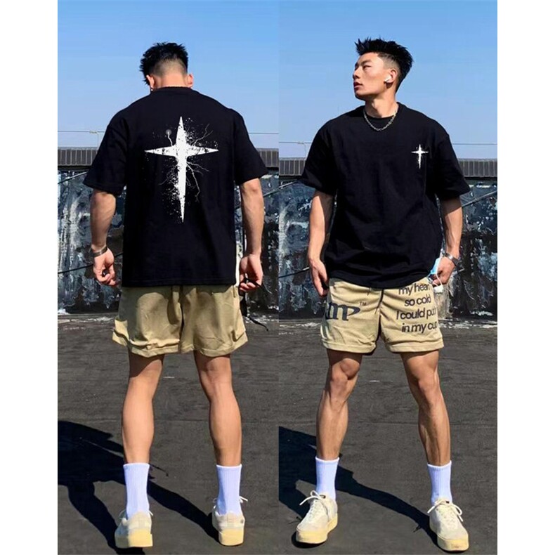 1506/GT2310/P32夏季高街纯棉短袖T恤男士印花圆领设计感半袖，男装T恤，星座1506A