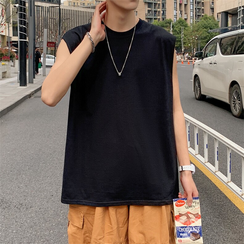 ins纯色新款百搭t恤背心男士坎肩无袖体恤衫夏季现货T168-P20,男装背心/马甲,星座512-2