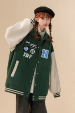 中性风23春季时尚潮牌贴标印花翻领棒球服夹克外套G603P85控108，男装夹克，A247A