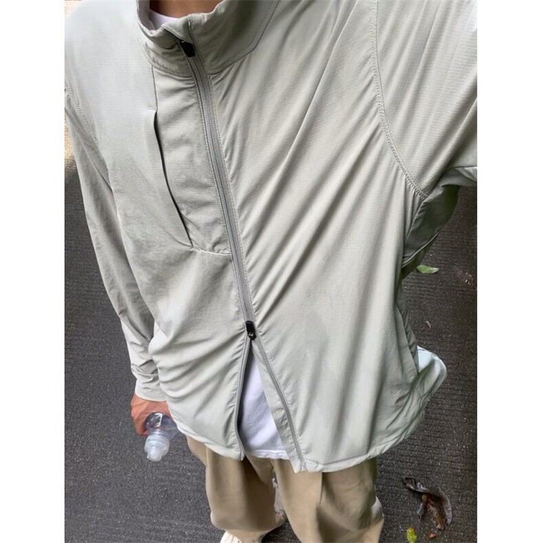 灰色立领防晒外套男款夏季薄款户外炸街防晒衣高级感美式速干夹克图片