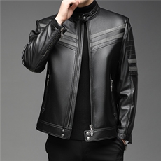 X8002秋冬新款海宁皮衣男士牛皮夹克外套立领P770，男装皮衣，电商B360