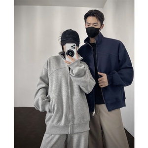外套重磅加绒奥粒绒短款500克拉链立领卫衣短宽套头 RH5321JR-P65图片
