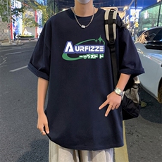 T807宽松短袖T恤男夏季2025新款半袖港风chic潮牌男生体恤衫，男装T恤，星座304A-1