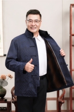 主推现货中老年婚宴喜庆唐装冬加绒可拆卸内胆爷爷风唐装外套，男装民族服装，钱塘723