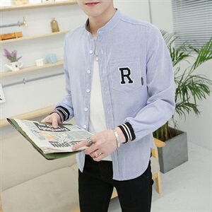 春秋装日系竹签条条纹 休闲衬衫 703-C005图片