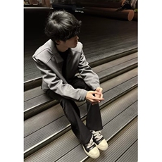 男士外套春秋季新款夹克百搭翻领纯色中青年休闲风衣帅气夹克上衣，男装夹克，星座601-1