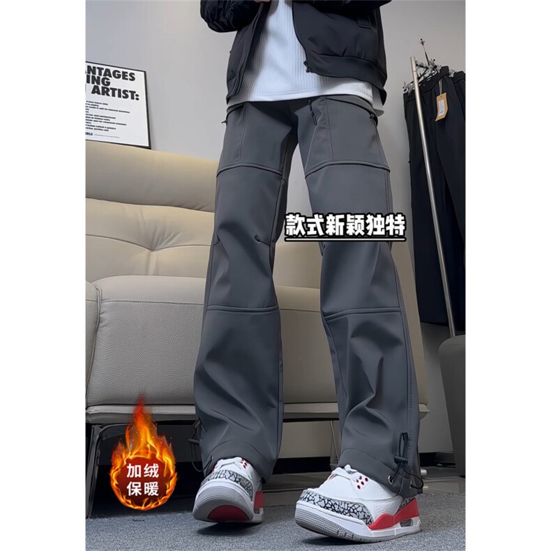 格子工装冲锋裤现货抖音可送样A061-AX00853加绒-P55,男装工装外套,电商A061