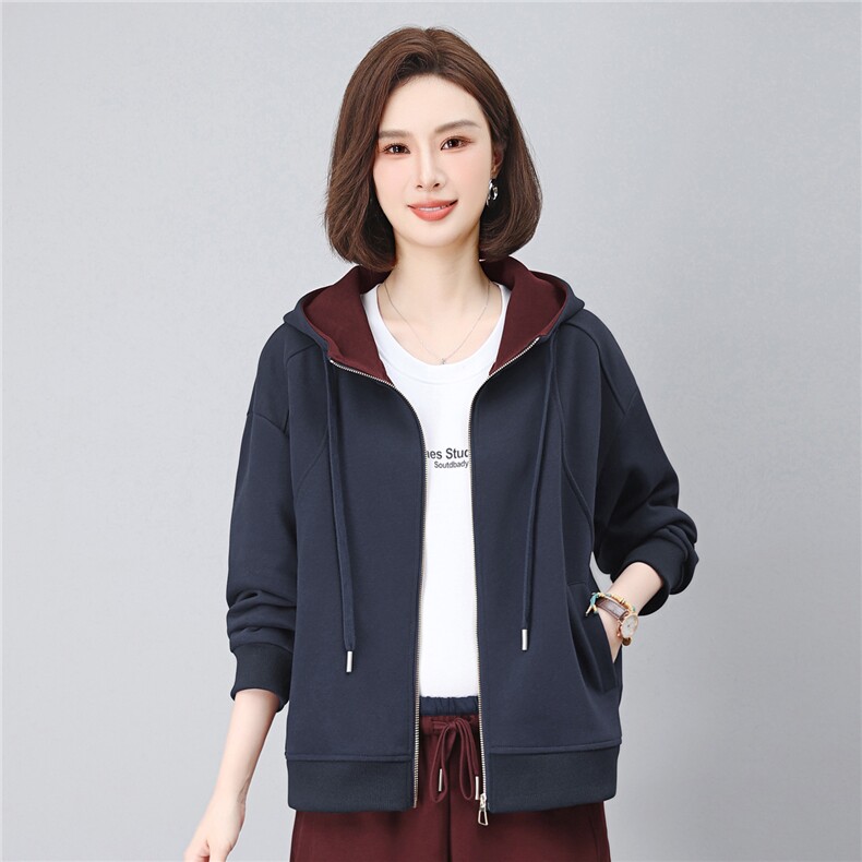 长期有大货卫衣开衫外套女2026春秋宽松连帽显瘦气质短外套上衣，女装卫衣/绒衫，璐依舞