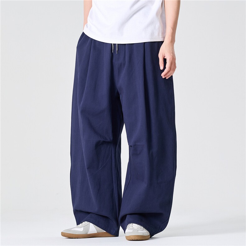 春装新款大码日系复古直筒阔腿裤伞兵裤工装裤潮中性K319/P60，男装工装外套，钱塘713