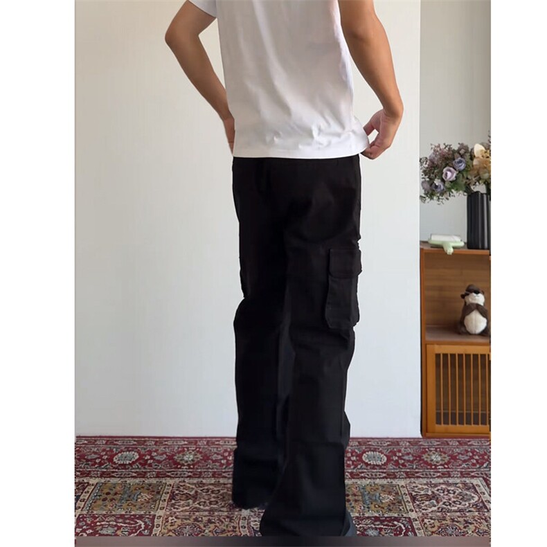 微喇叭长裤黑色工装裤K851-P55,男装休闲裤,星座1212