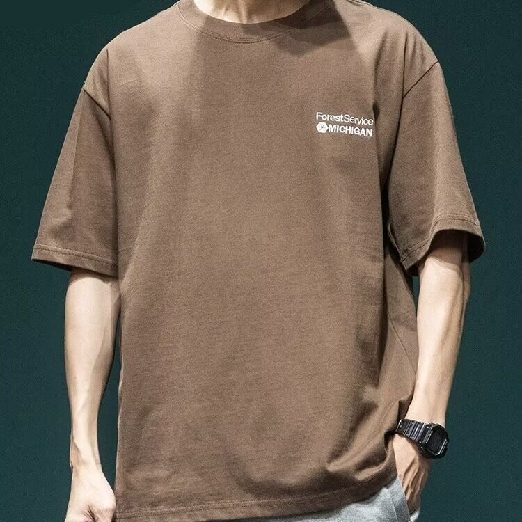 短袖t恤男士夏季新款重磅简约潮流百搭休闲宽松学生半袖体恤,男装T恤,星座1210-1