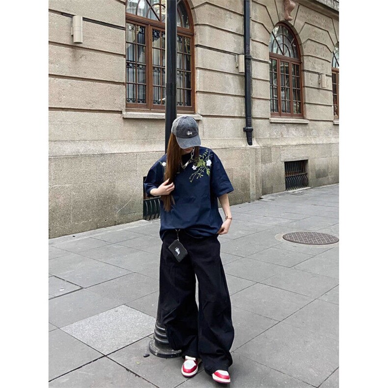 潮新中式花卉刺绣T恤百搭圆领上衣-T803-网络图,男装T恤,星座1002-2