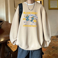 控38简约帅气百搭长袖t恤男大码卫衣T4304-P25加绒款-P35，男装卫衣，电商A040