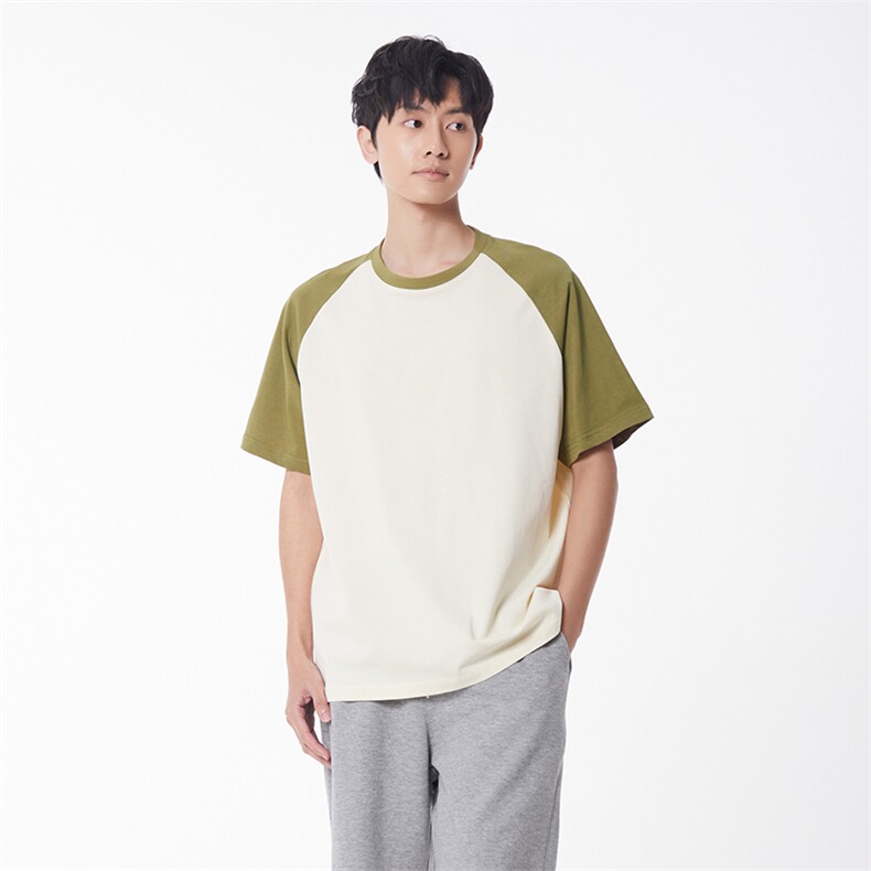 夏季主推拼接落肩港风大码宽松情侣休闲学生班服T恤圆领重磅260克,男装T恤,星座301D-4(原星座1004-4）
