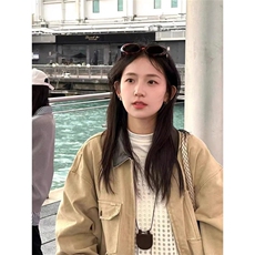 美式工装帆布外套男女2025春秋冬宽松百搭休闲夹克上衣W6656-P98，男装夹克，星座412-1