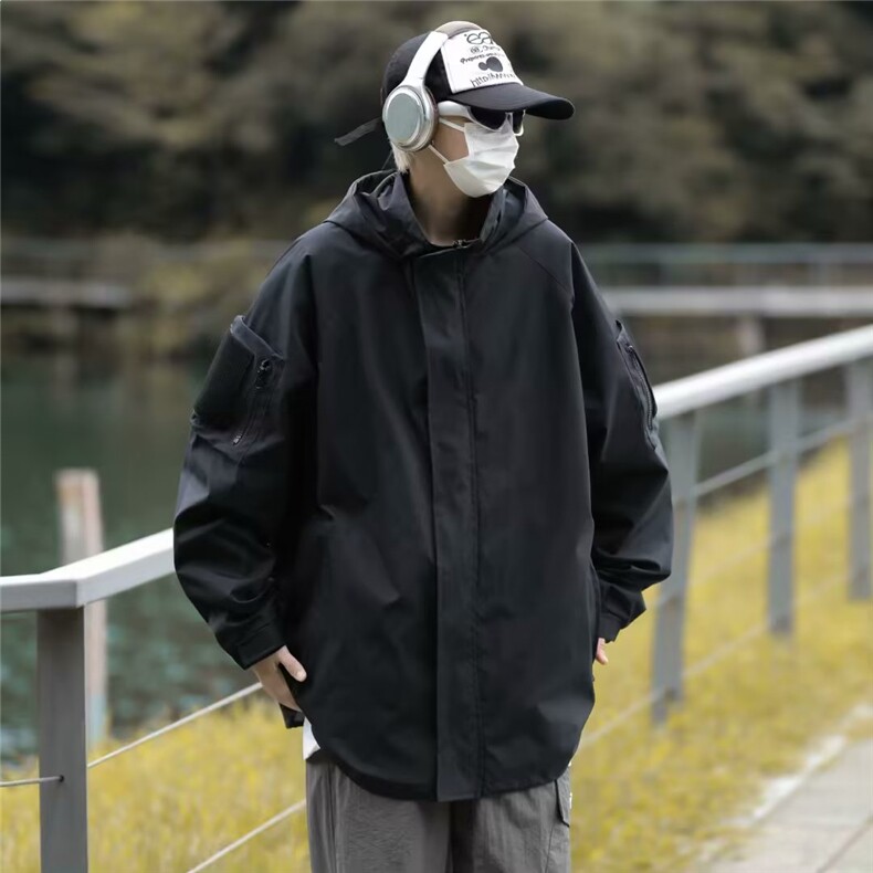 冲锋衣夹克男韩版潮流美式帅2023秋冬季新款ins宽松外套W5110-P52,男装夹克,星座412-3