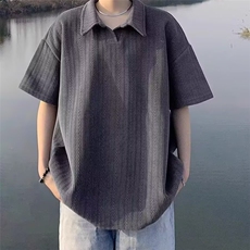 D925新款麦穗纹肌理感POLO衫男女美式潮流休闲短袖情侣T恤衫，男装T恤，星座308A-1（原309B-1）