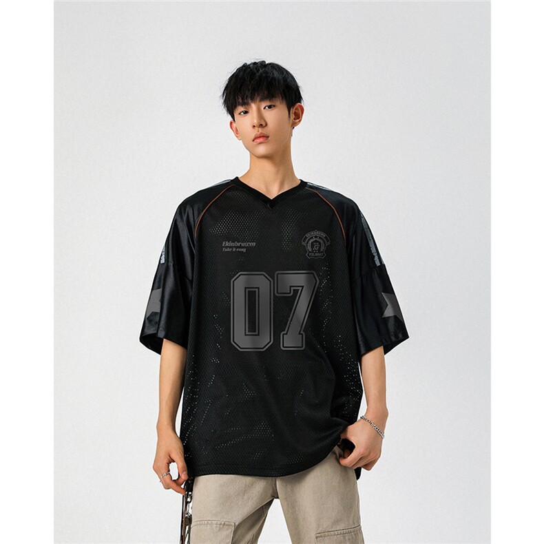 1美式橄榄球透气球衣印花网面大码M-5XL短袖T恤男DX78027P39控65,男装T恤,星座226-2