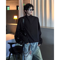 老钱风假两件春秋季轻薄男女混纺懒人休闲帅时尚宽松衬衫外套夹克，男装夹克，电商B319