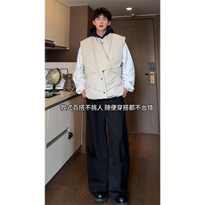 冬季新款棉衣马甲美式复古潮流高级感痞帅无袖外套HY684TP75，男装棉衣，电商A102B