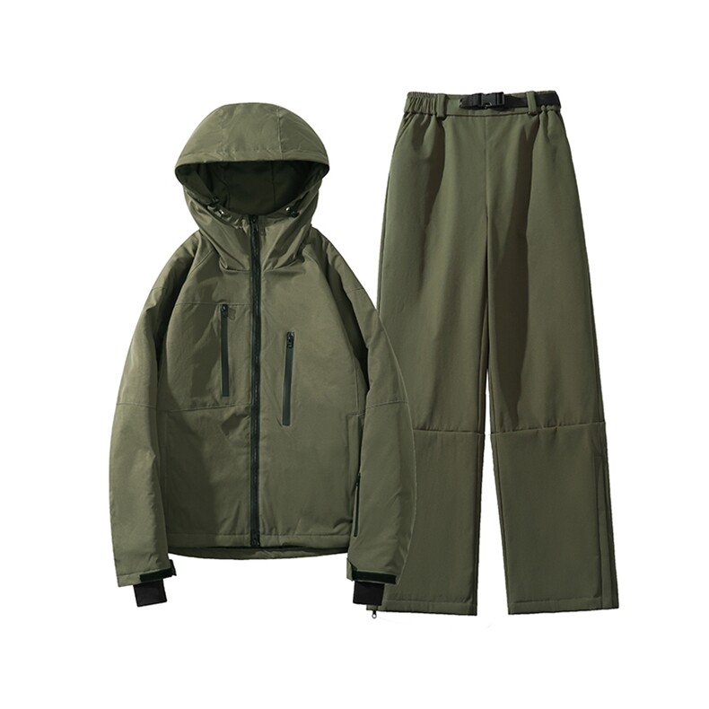 冬季单板双板防风防水拉链男加棉滑雪服套装M70+K1002J加绒-P215,男装休闲套装,电商A001