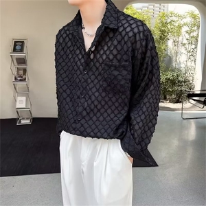 春夏防晒衬衫长袖翻领鱼鳞纹衬衫C65 p50图片