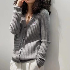 秋季新款舒适显瘦时尚百搭机器猫针织开衫女，女装针织衫/毛衣，恒恩羊绒