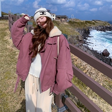 时髦90白鸭绒内搭牛仔外套女2025冬季气质韩系毛领宽松保暖羽绒服，女装羽绒服，2C196