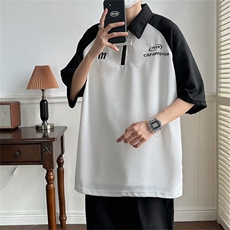 翻领短袖T恤男简约百搭休闲打底五分袖POLO衫T78P30，男装Polo衫，星座1116-2