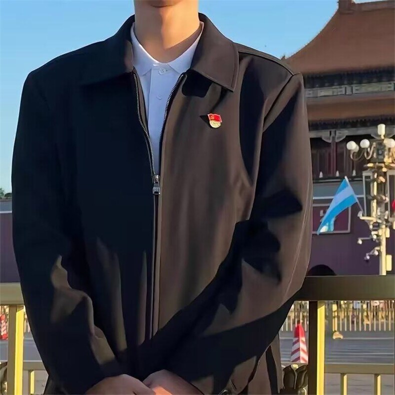 公务员通勤穿搭套装秋成熟稳重男装厅局风年轻人干部行政夹克外套，男装夹克，星座603-2