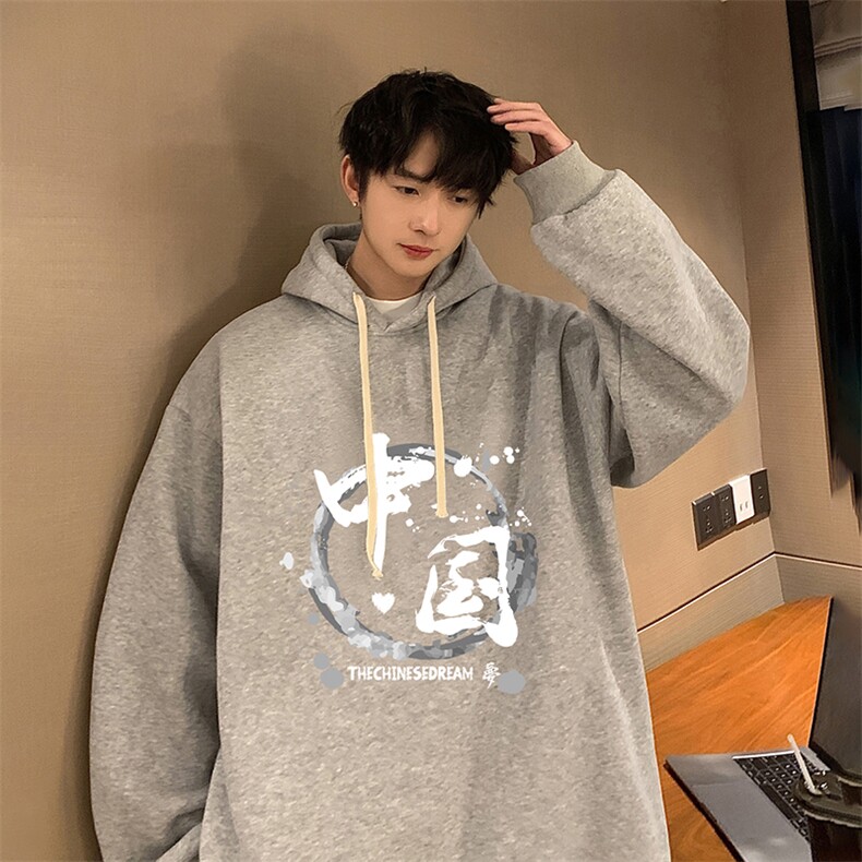 纯棉连帽卫衣男大码运动帽衫宽松薄WY2134-P35,男装卫衣,电商A040