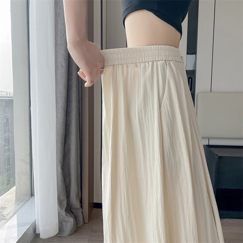 冰丝裤裙天丝阔腿裤女夏高腰显瘦凉感速干防晒八九分休闲裙裤,女装休闲裤,梦白服饰厂