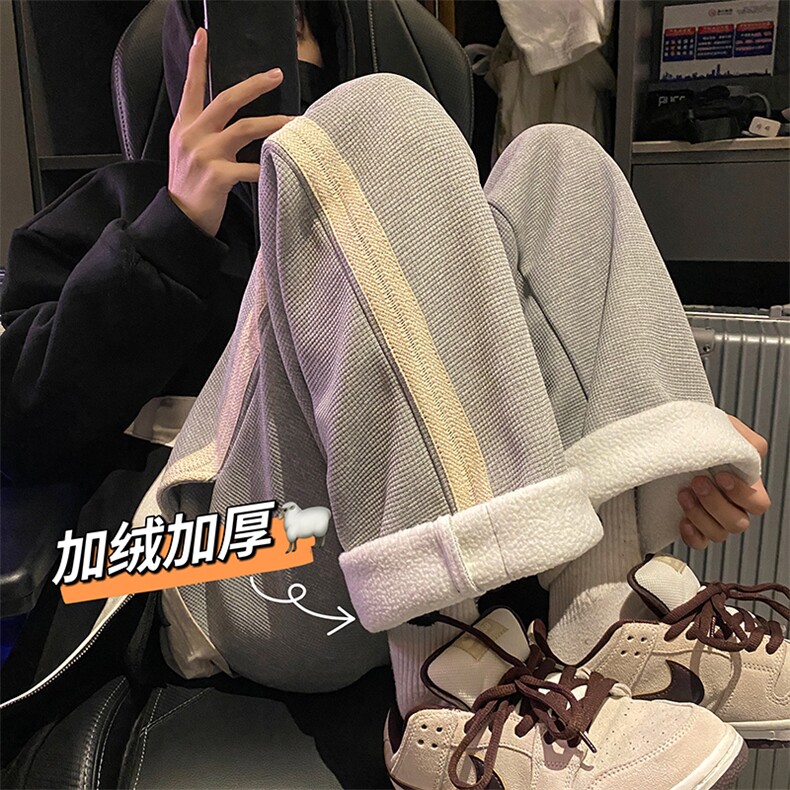冬季加绒加厚裤子百搭潮流运动裤休闲裤卫裤K5223J B315 P55控68图片