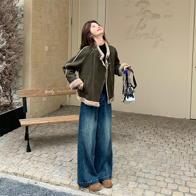 设计感皮毛一体机车服外套2603P205K308,女装皮草,2C029