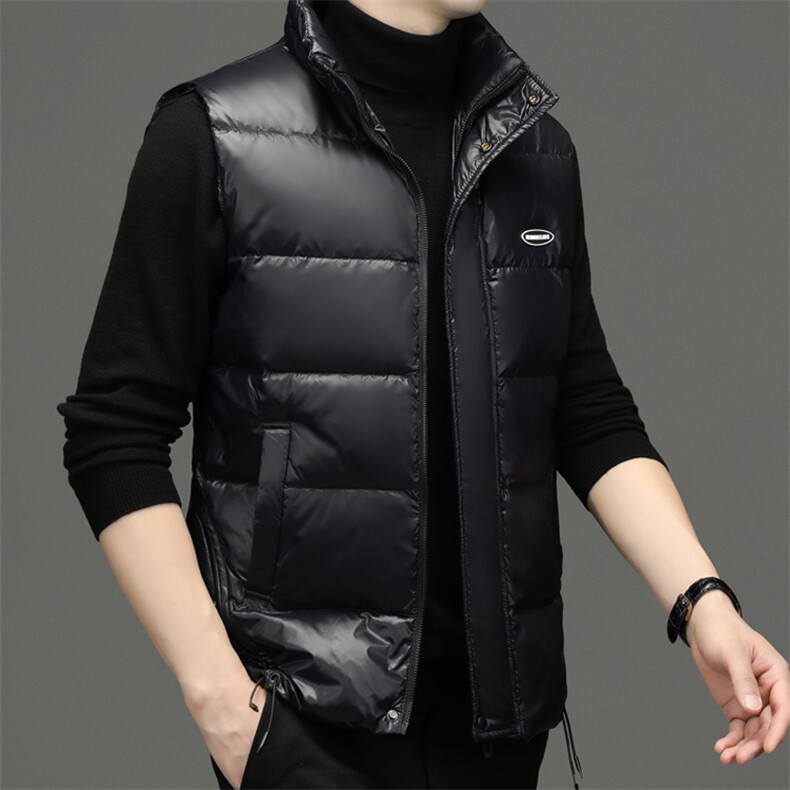 羽绒服马甲中年男士立领无袖保暖坎肩冬季新款加厚背心外套男装,男装背心/马甲,电商B212（原钱塘6029）