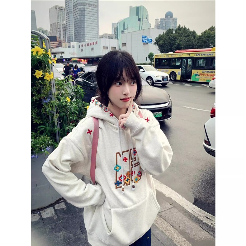 新款帮主连帽刺绣古着复古2025卫衣春秋冬慵懒宽松韩版上衣，男装卫衣，星座601-1