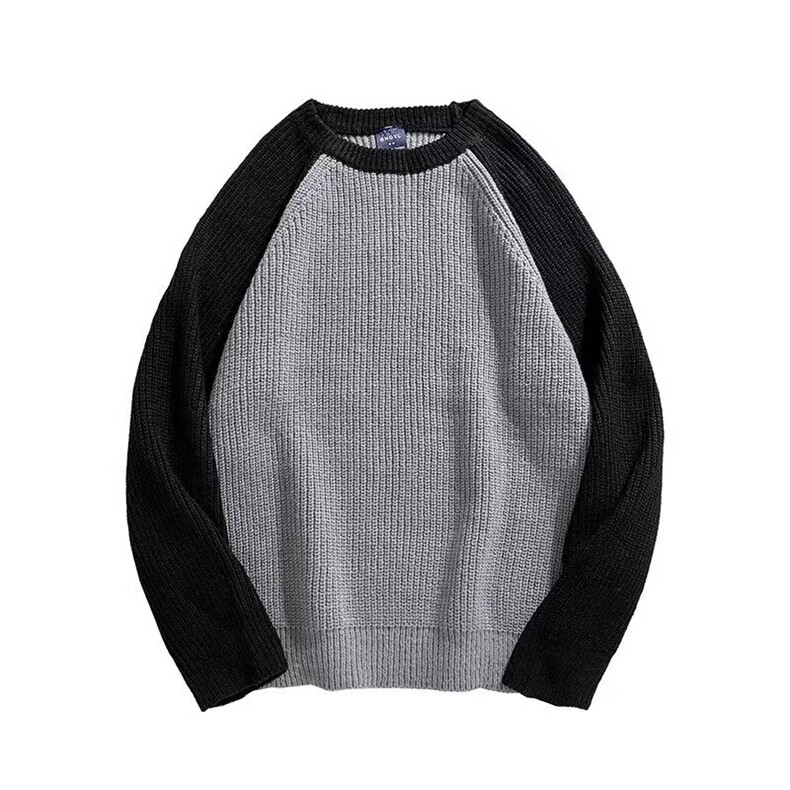 圆领潮牌拼色套头保暖休闲毛线加厚针织衫XZ302B-1-M6010P48,男装针织衫/毛衣,星座302B-1