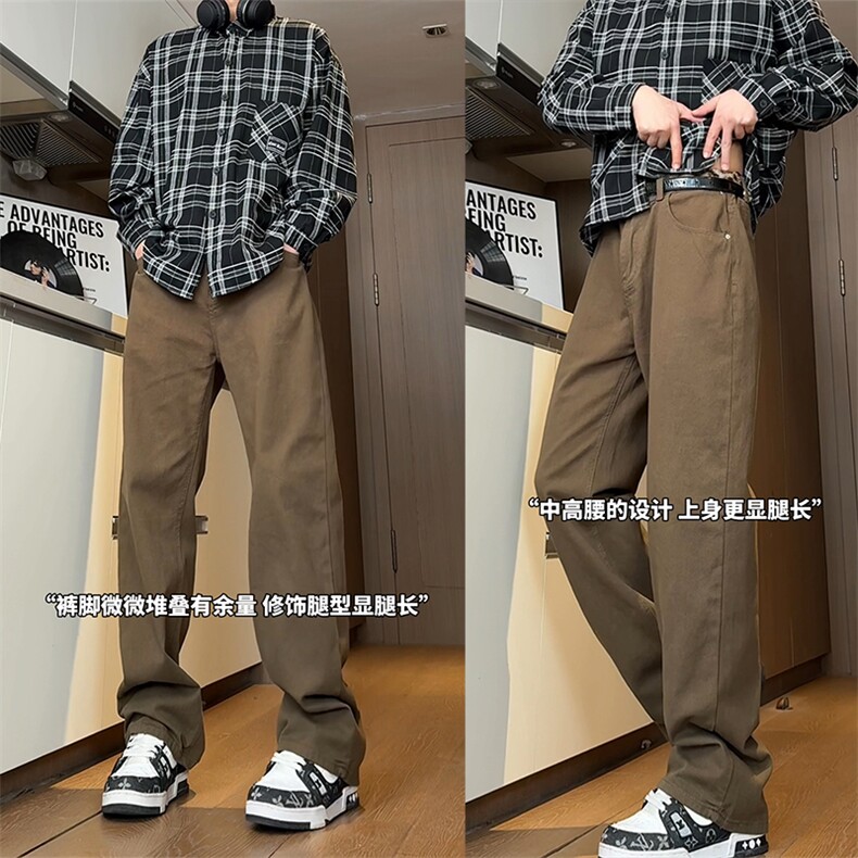 特价款A129-K925P40高街美式街头宽松纯色牛仔裤,男装牛仔裤,电商A129