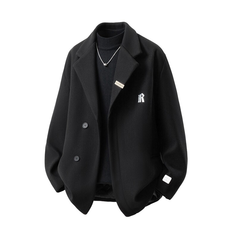 金属搭扣毛呢子西装大码M-5XL加棉大衣聚酯纤维XF78158P118控，男装西服套装，星座226-1