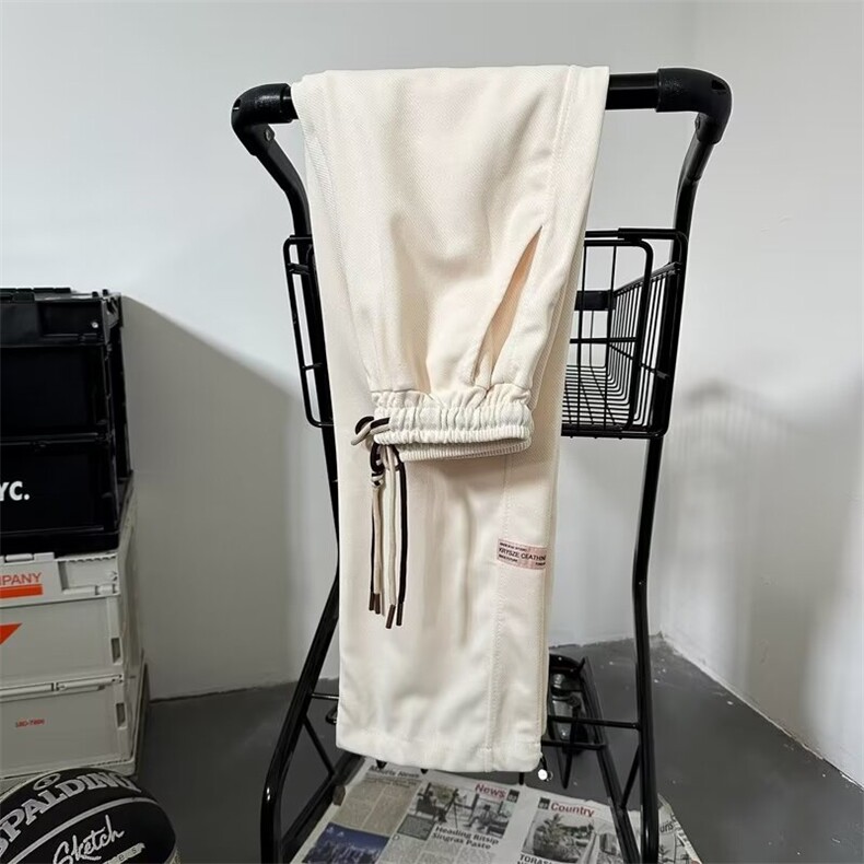 复古百搭休闲裤新款运动风软糯垂感直筒阔腿长裤子,男装休闲裤,星座1013