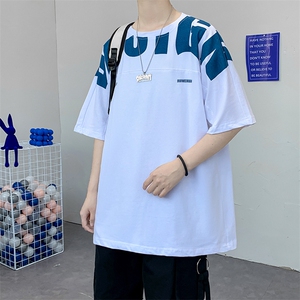 货足8XL-M 2023夏季新款美式纯短袖T恤男胖子半袖体恤加肥加大图片